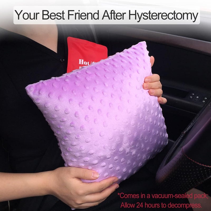 HapiPoppy Heart Surgery Pillow with Pocket for After Open Heart Surgery Recovery Pillows Bypass Cardiac Coughing Comfort Patients Gifts, Minky Dot Lavender - Image 4